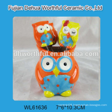 Wholesale ceramic fruit fork set / ceramic fruit pick in cute owl shape